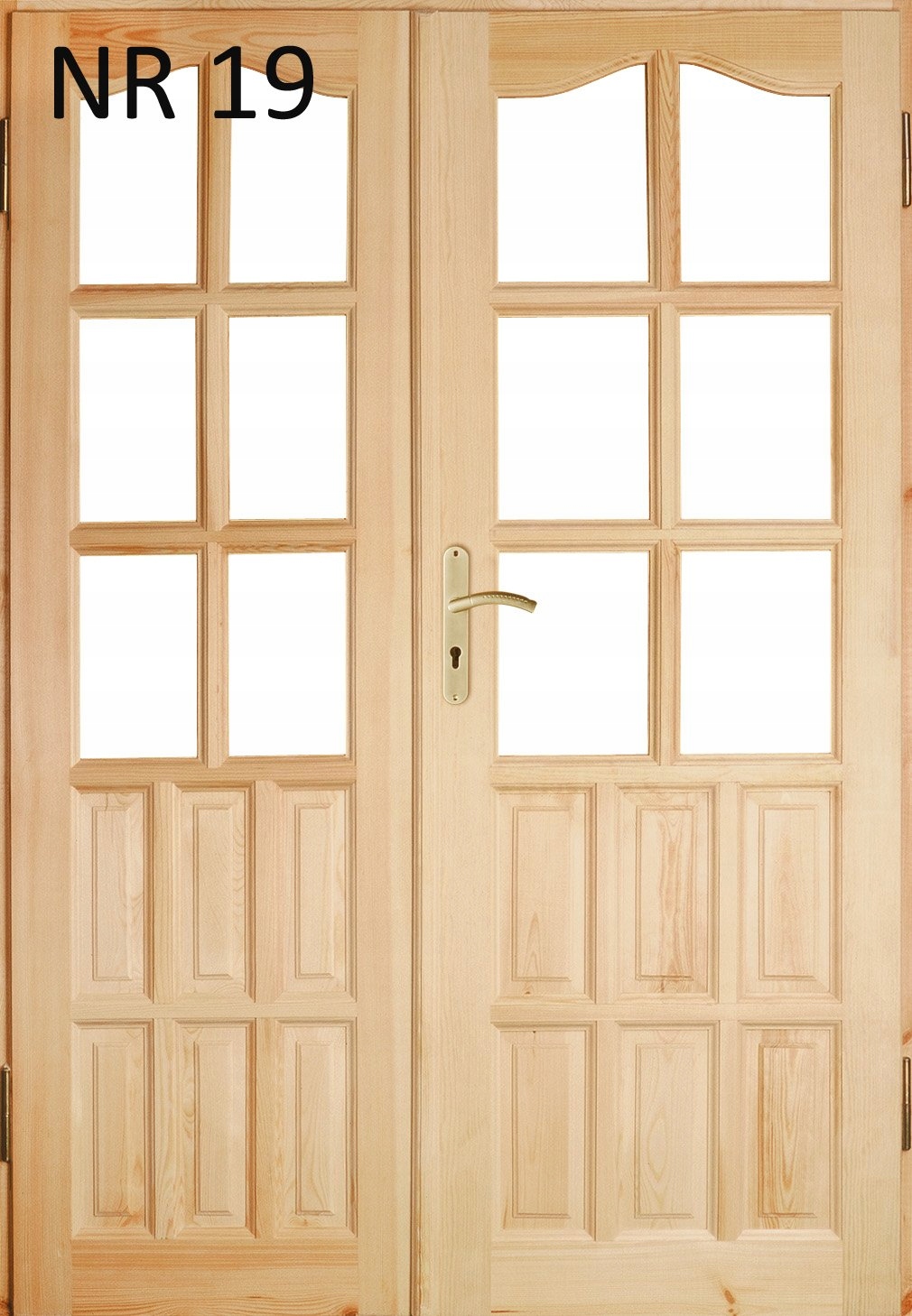 Dvoukřídlé borovicové dveře č. s zárubní