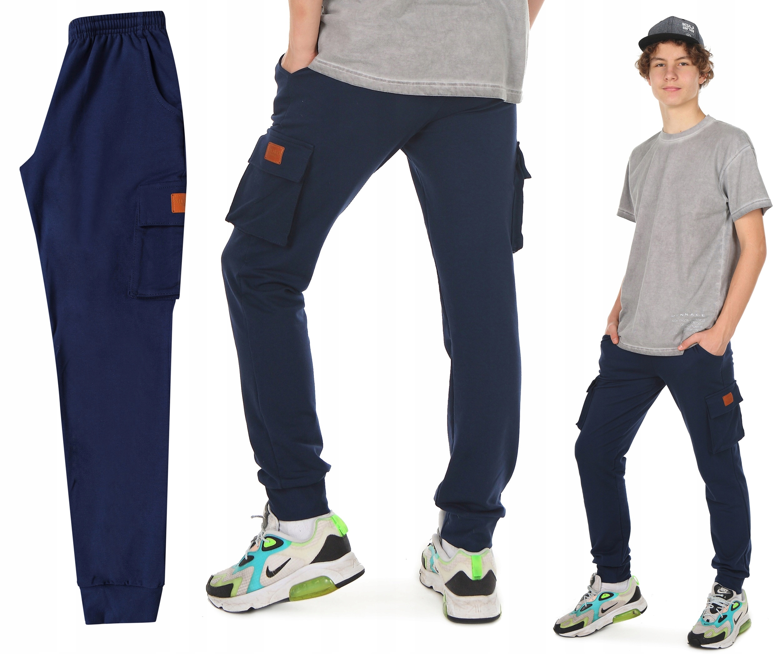 Spodnie BOJÓWKI dresowe SUPER JAKOŚĆ r.152 granat Prod.PL