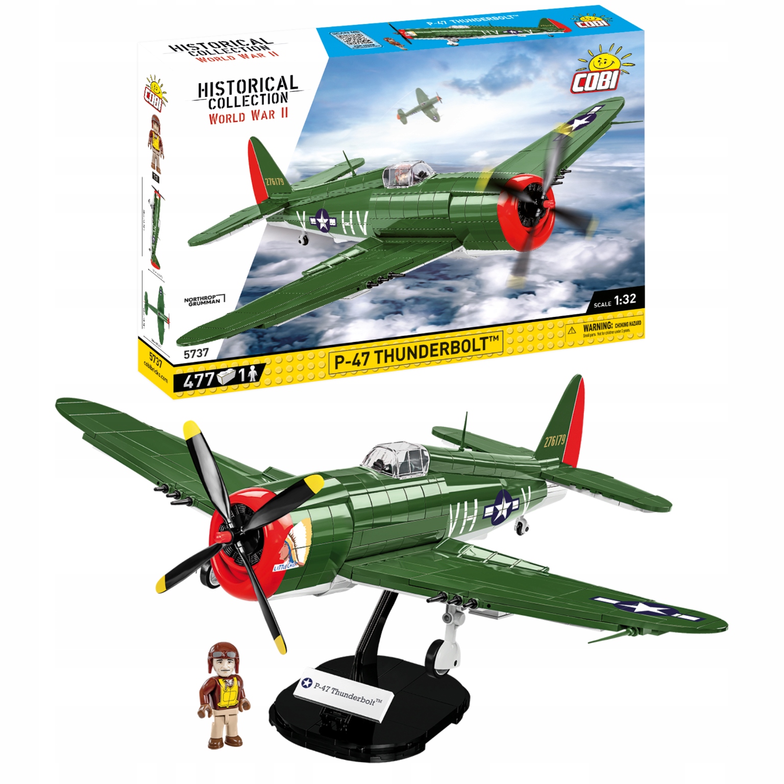 

Cobi 5737 P-47 Thunderbolt Klocki Samolot 477 El.