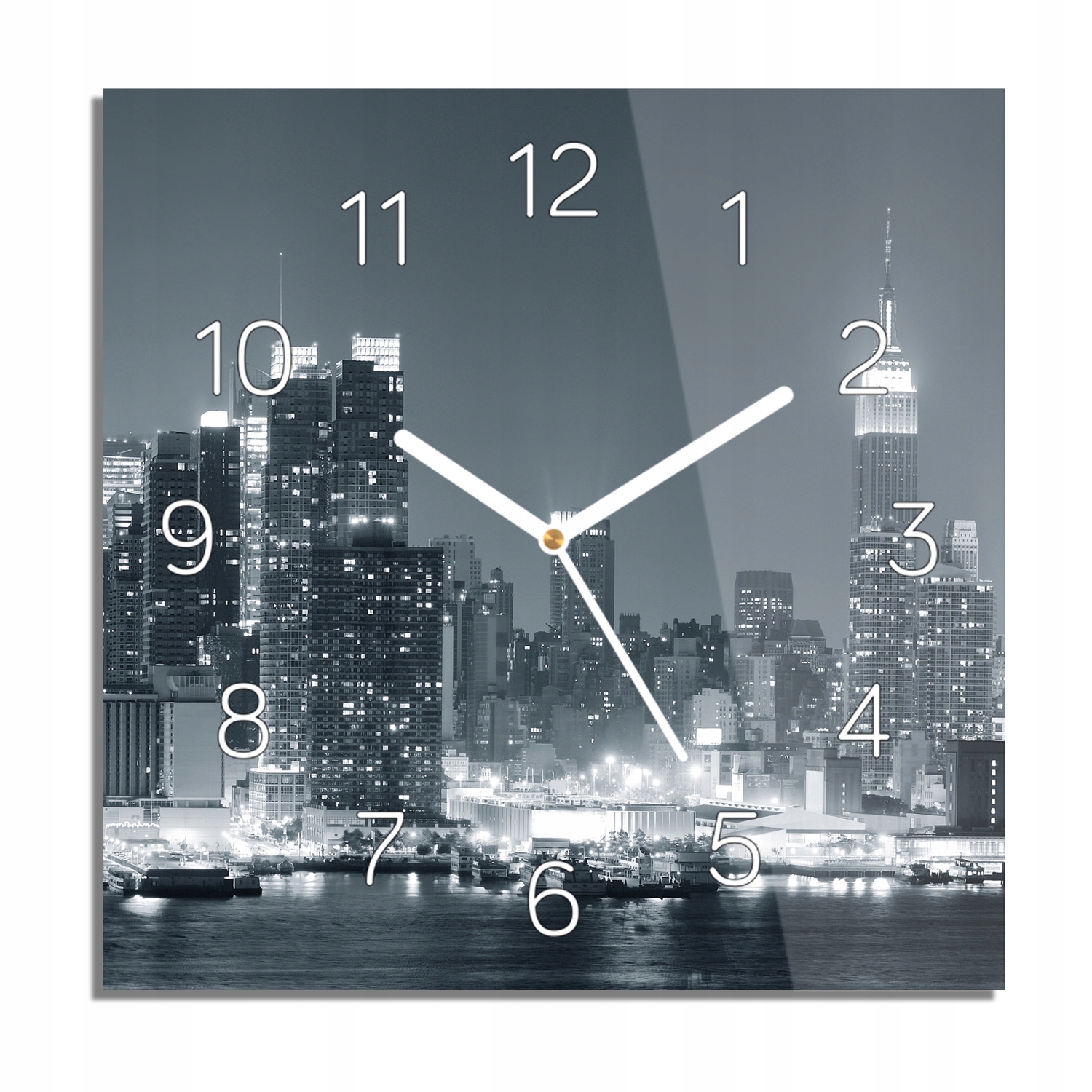 

Wieżowce miasto noc zegar na szkle z grafiką 30x30