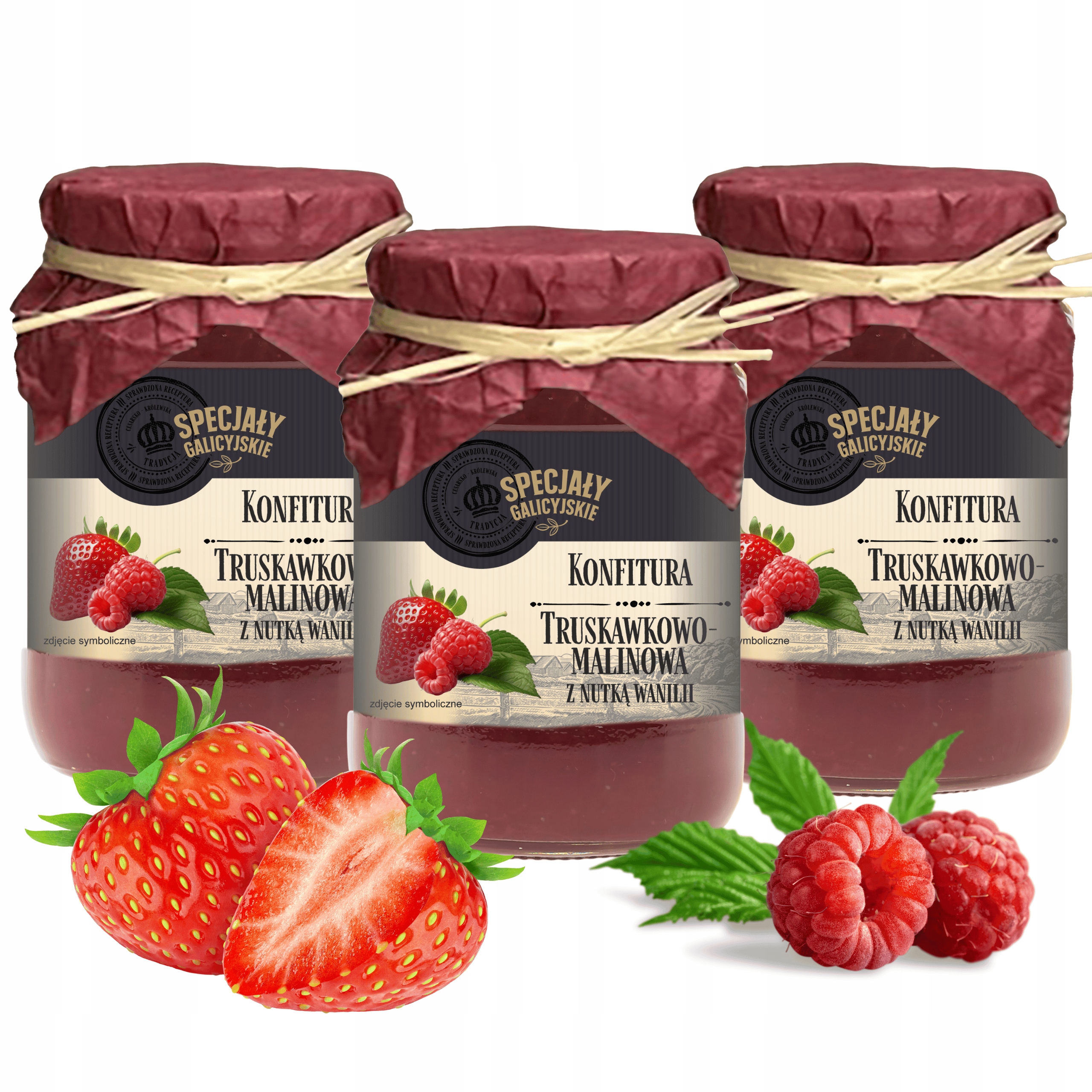 Levně Zavařenina Jahoda Malina Vanilka Galicijské speciality Premium 3x200 g