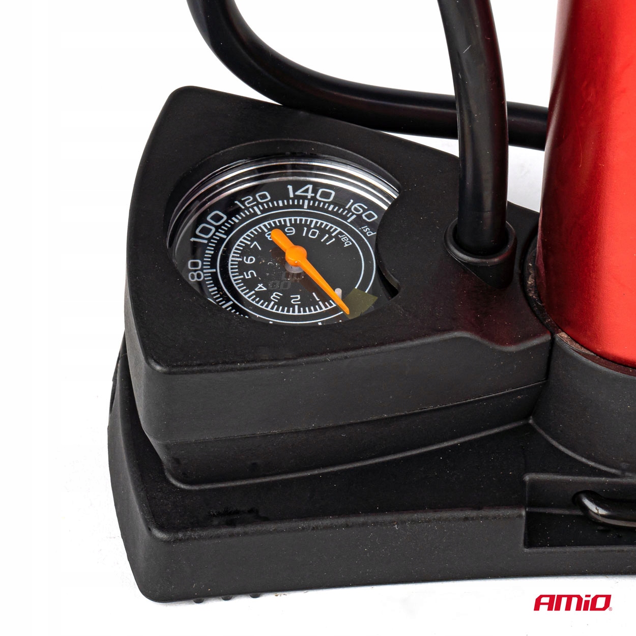 STACJONARNA POMPKA ROWEROWA NOŻNA METALOWA MINI Ciśnienie maksymalne 11 bar