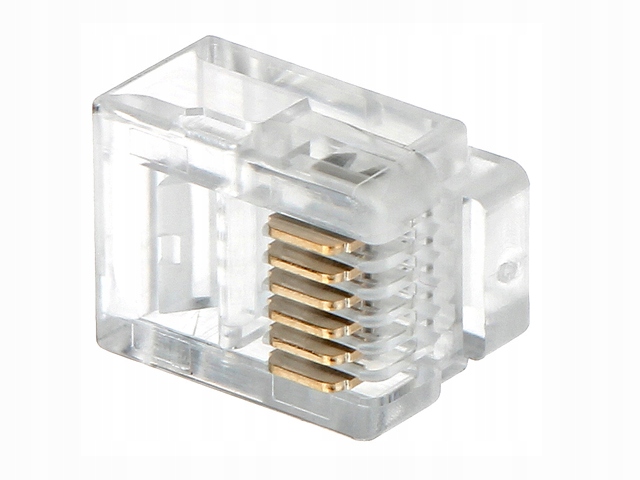 

Wtyk RJ12/6P6C na kab płaski linka AWG24-27 100szt