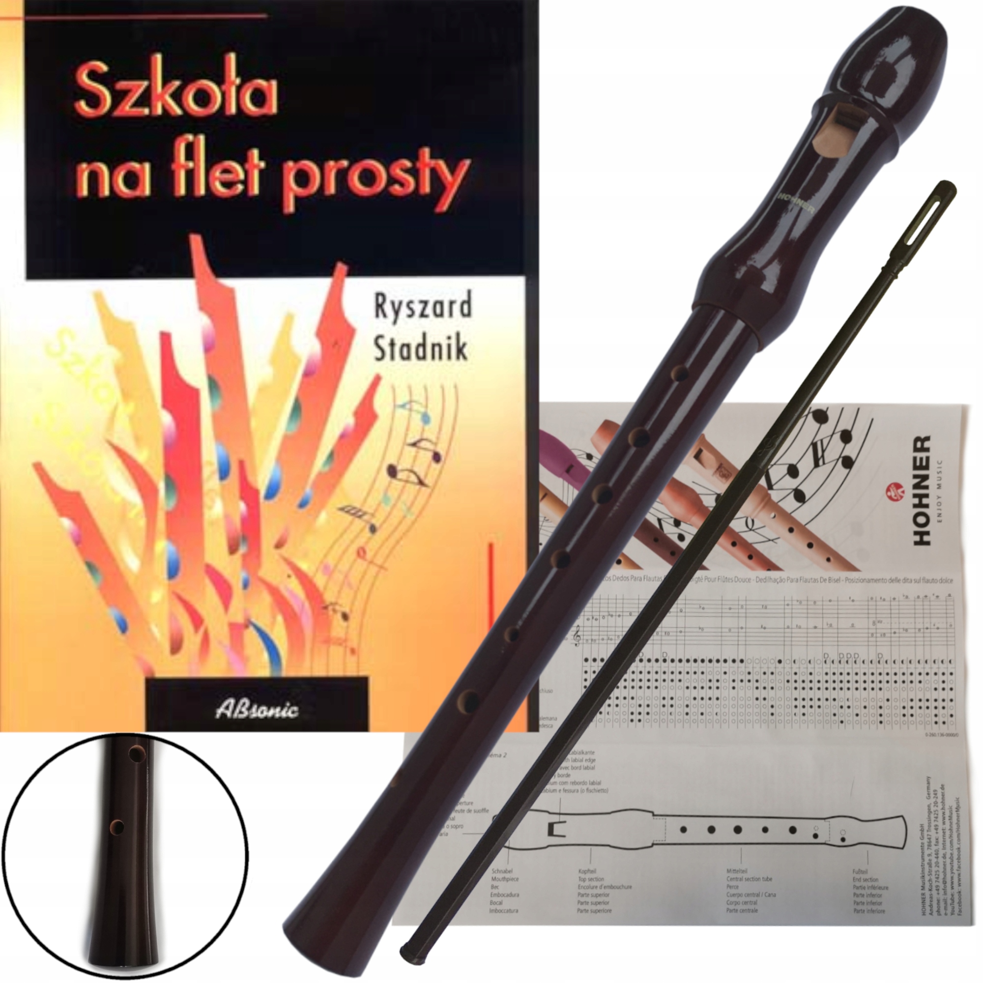9555 Flet Renesansowy Hohner +Szkoła gry...Absonic