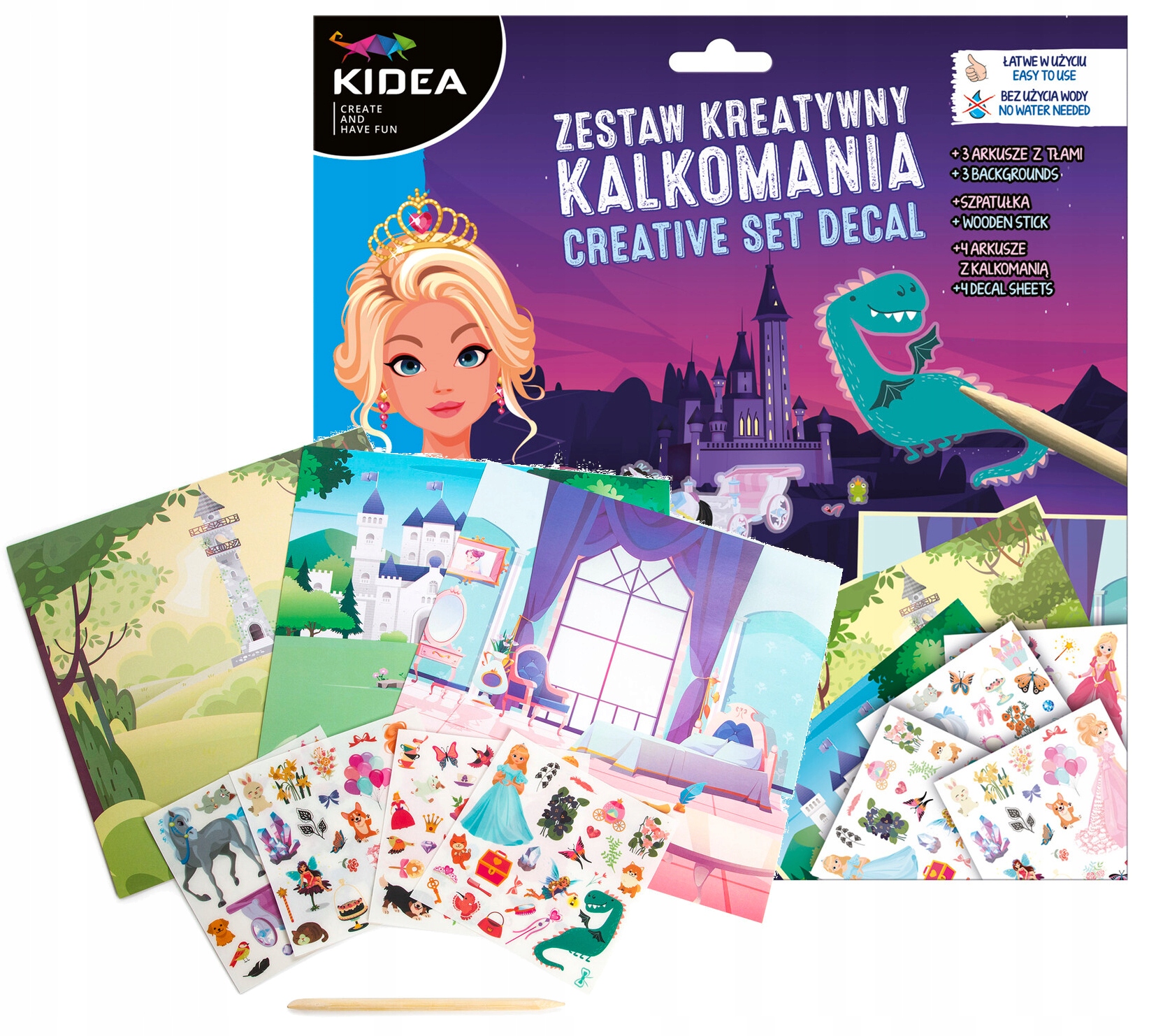 

Kidea zestaw kreatywny kalkomania Księżniczki