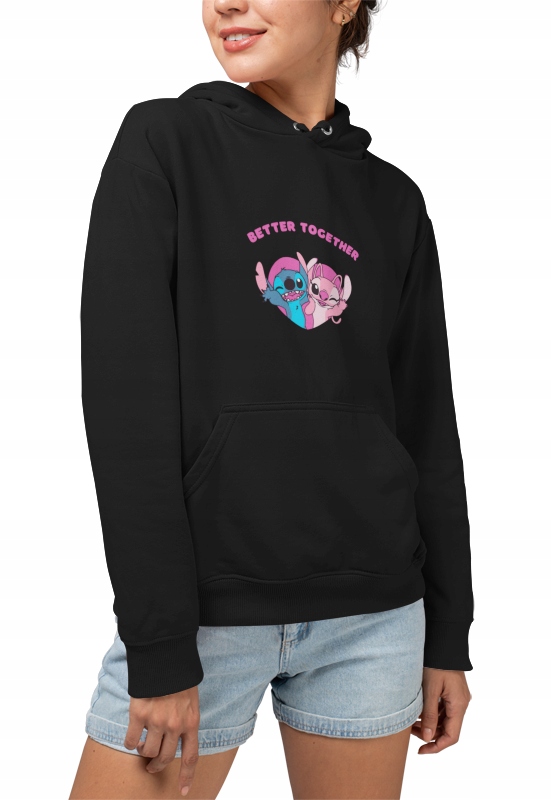 

Bluza Lilo Stich Damska Stich z kapturem Czarna S