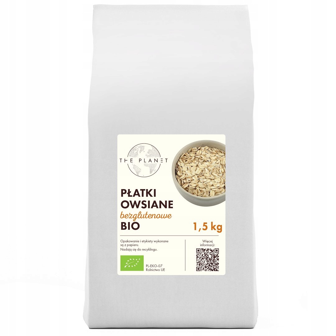 6x Płatki Owsiane Bezglutenowe Bio 1,5 kg The Planet