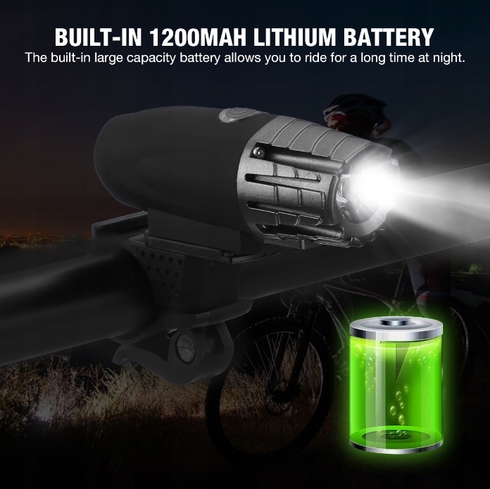 ZESTAW LAMPEK ROWEROWYCH PRZÓD + TYŁ LED DO ROWERU Zasilanie bateria