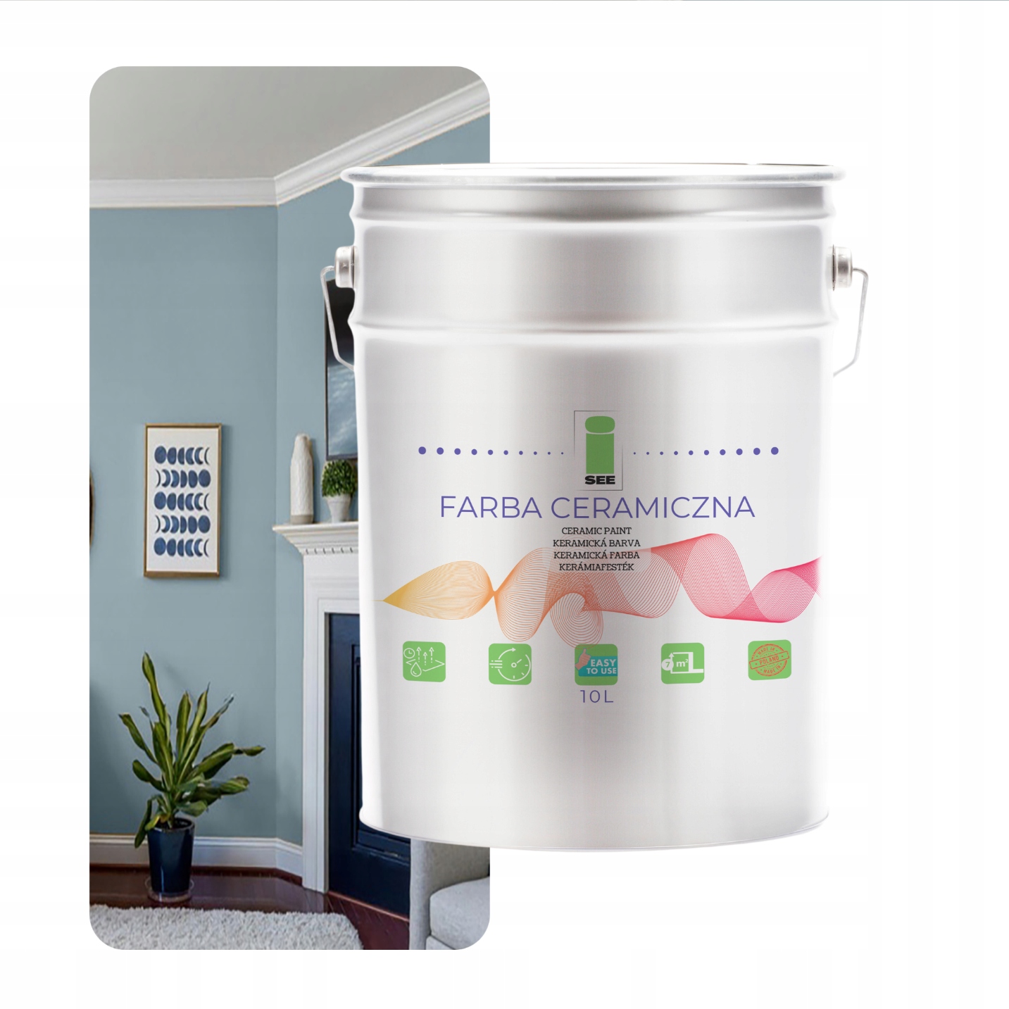 Keramická Farba Na Steny Umývateľná Sivá, Odtieň 10 L, Odolná Voči Škvrnám