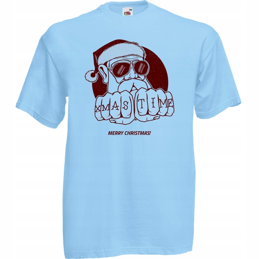 

Koszulka xmas time mikołaj hipster XXL błękitna