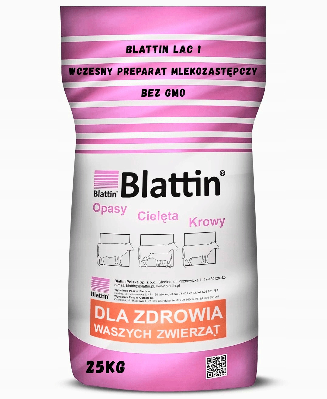 Preparat Mlekozastępczy Dla Najmłodszych Cieląt Blattin LAC1 Na Start 25KG