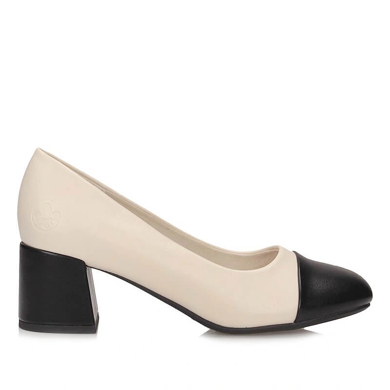 Dámské lodičky Rieker 44760-60 béžové na podpatku