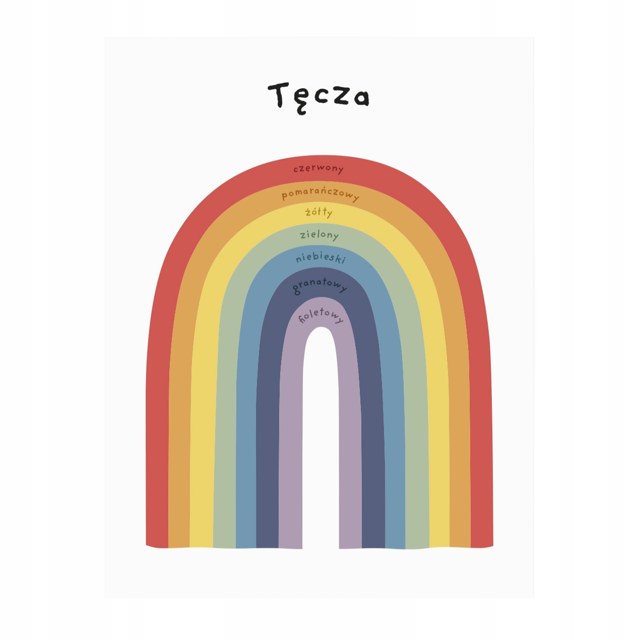 Plakat Tęcza KOLORY A3 30x40 cm DEKORACJA POKOJU DZIECKA