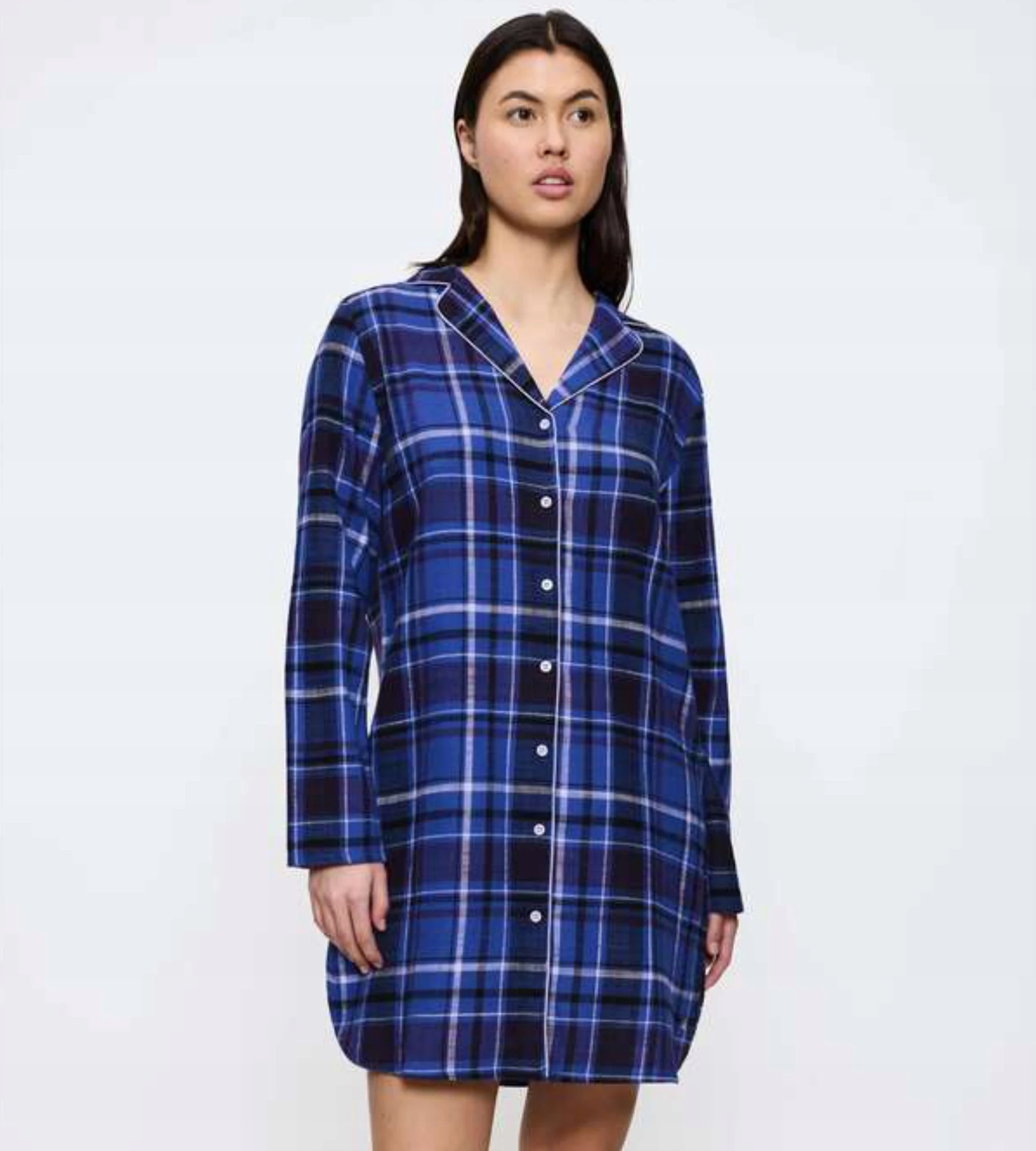 Košile Noční Dámská s dlouhým rukávem rozepínací Boyfriend Ndw 01 X Checks M008 N