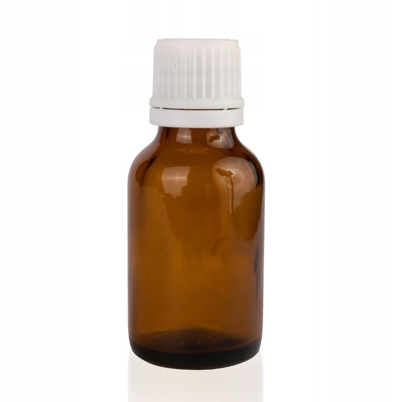 

Butelka szklana brązowa 25ml z nakrętką białą