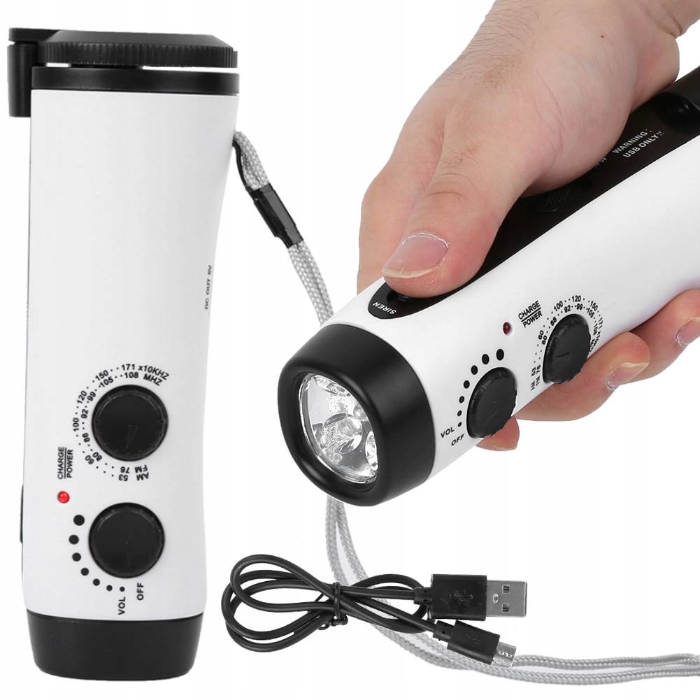 Lampa Akumulatorowa Turystyczna Latarka Radio Am/fm Kempingowa Powerbank