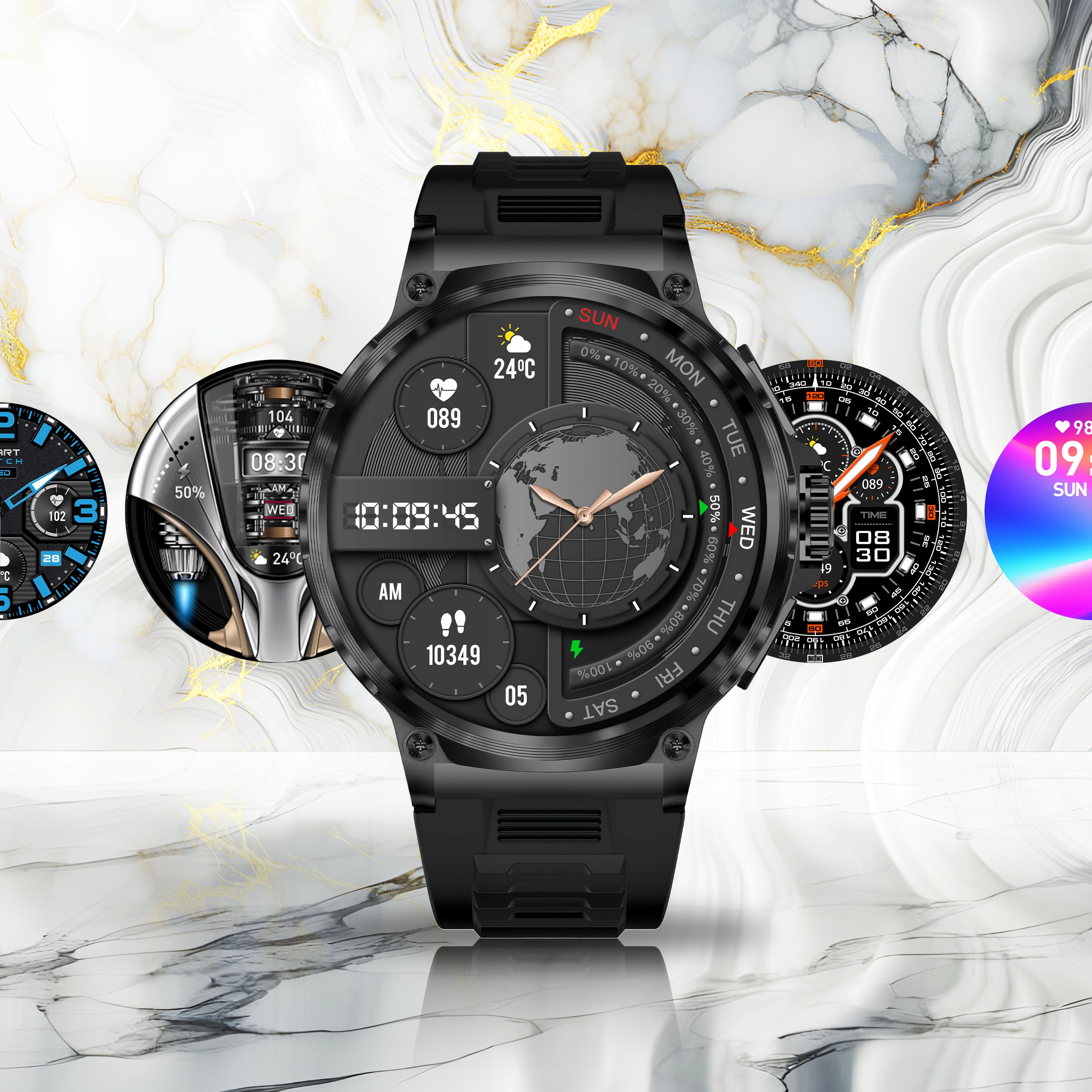 SMARTWATCH ZEGAREK MĘSKI MENU ROZMOWY POLSKIE SPORT PULS WATCH 710 mAh PL Marka Inna