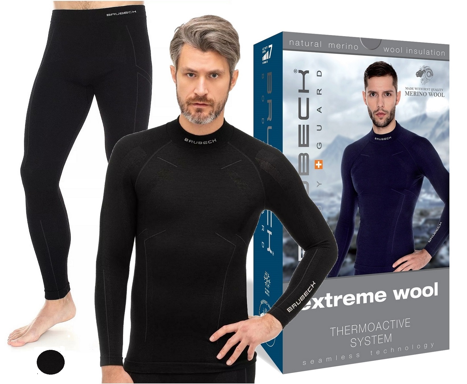 Bielizna termoaktywna z wełny Merino Brubeck Men Ultra Ciepła Zimowa L