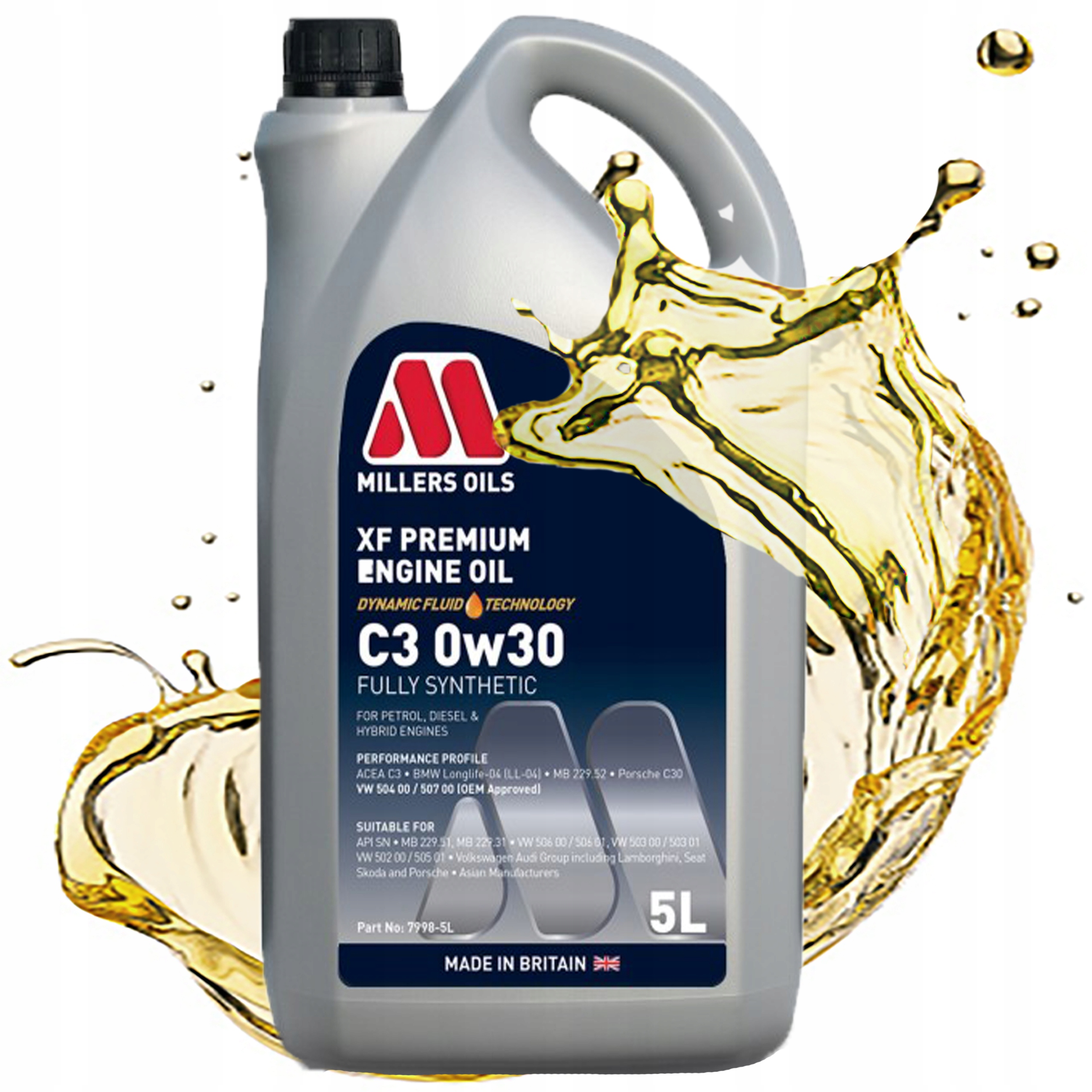 Syntetický Motorový Olej Millers Oils Xf Premium C3 Dft 0v30 5L