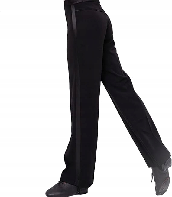 Pánské černé kalhoty pro společenský tanec, jednoduché nohavice, velikost 34