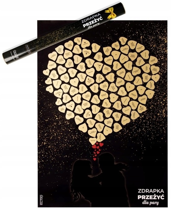 MAPA ZDRAPKA PLAKAT DLA PARY PREZENT NA WALENTYNKI