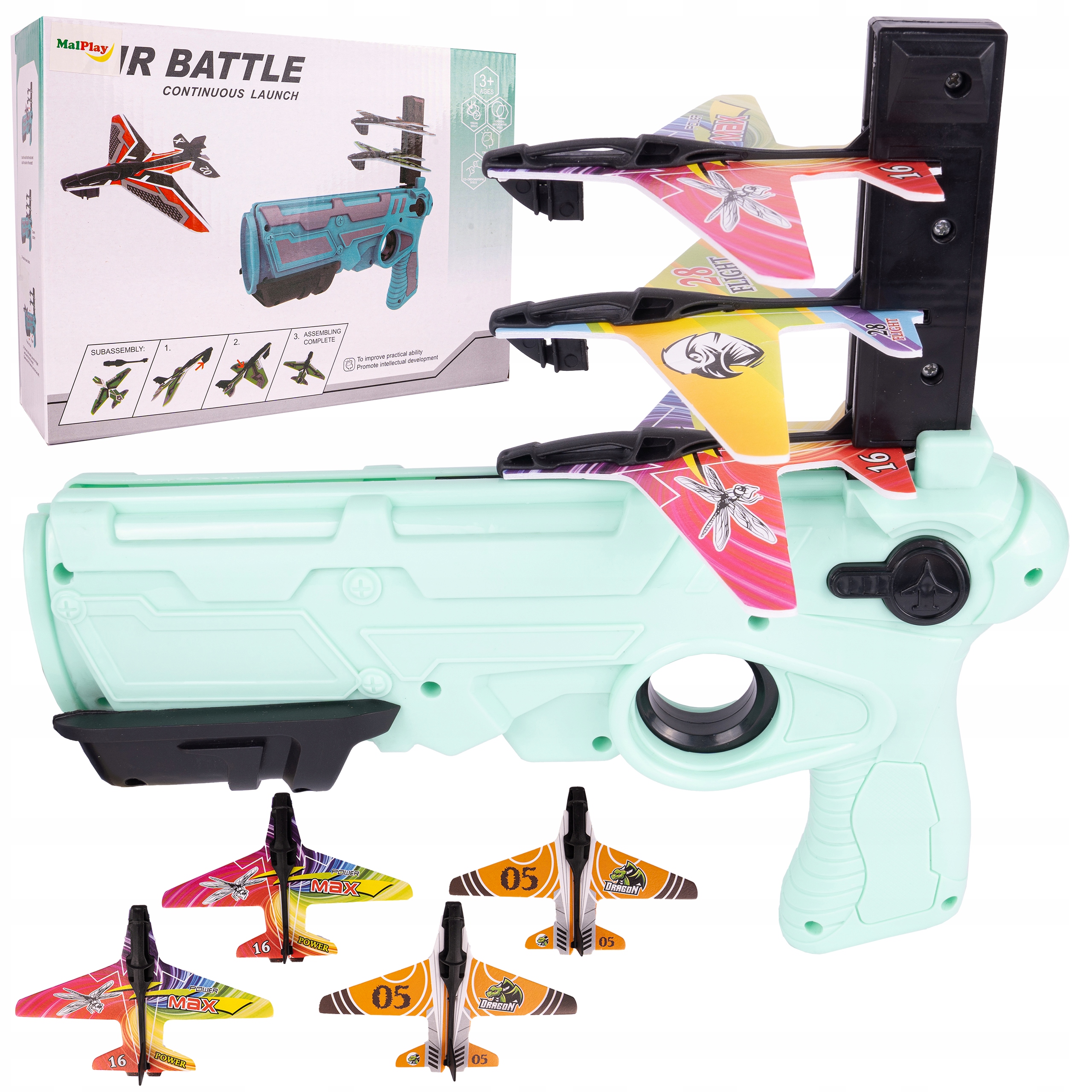 

Pistolet Wyrzutnia Samolotów 4 x Samolot Automat
