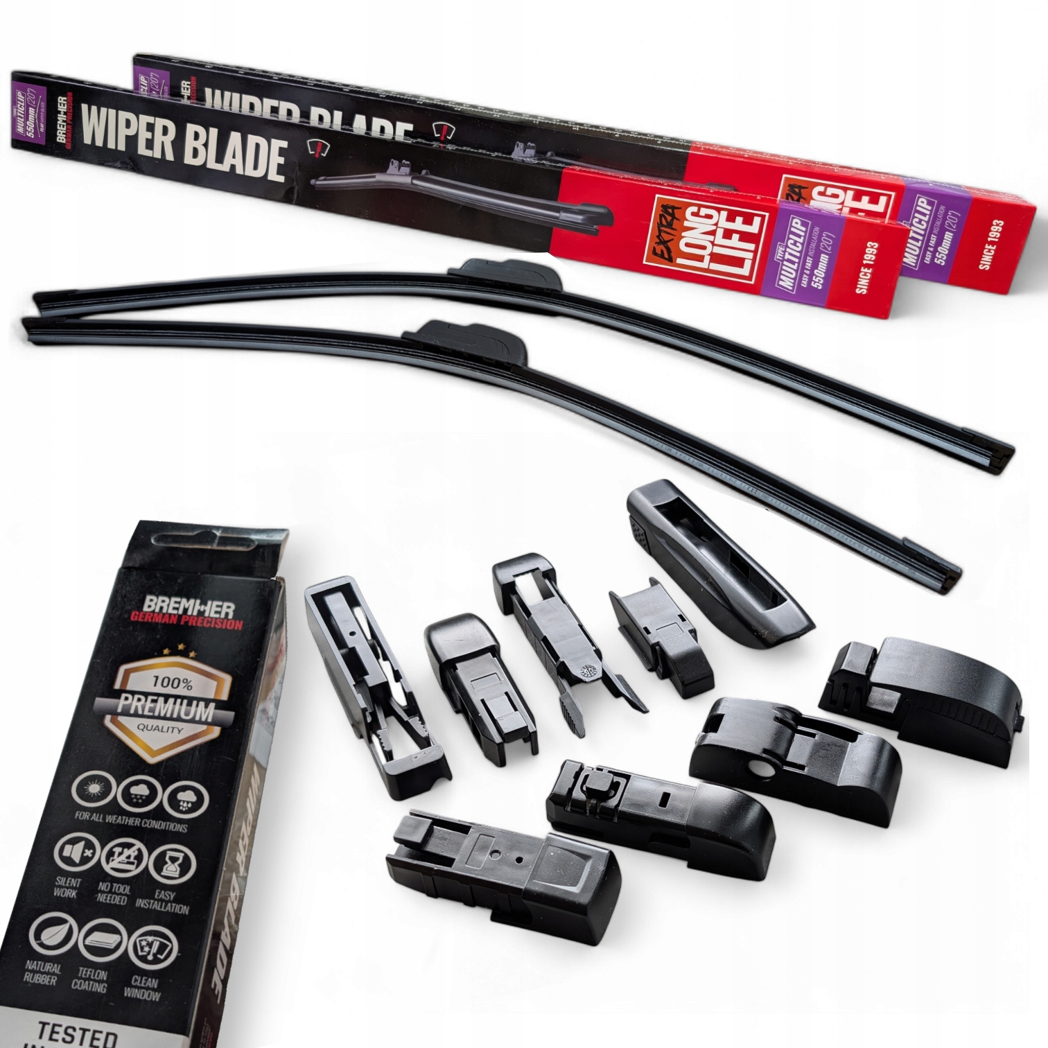 Wycieraczki Uniwersalne płaskie Premium przód 550 550mm Long Life 55 55cm