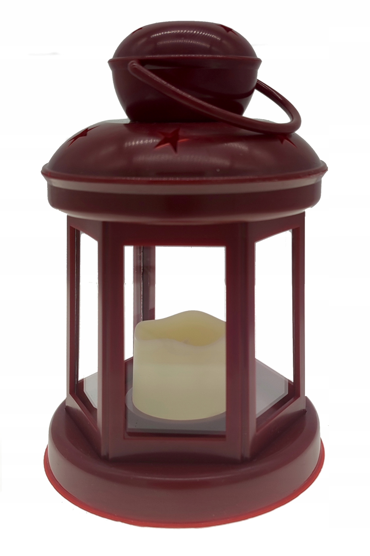 

Lampion Adwentowy Z Gwiazdkami bordowy