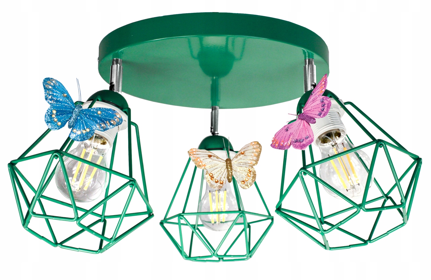 

Lampa sufitowa Motylek 3 Zielony diamond można Led