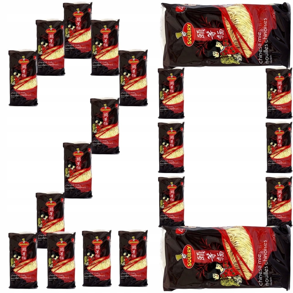 20x Makaron Chiński Mie Instant Gotowy w 4 Minuty Do Woka i Stir-Fry 250g