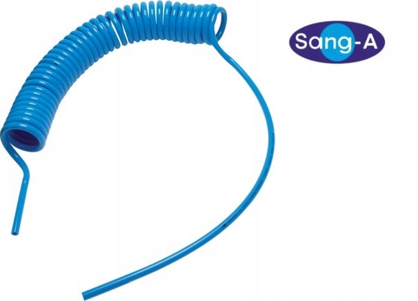 Polyuretanový spirálový kabel 10x6,5 modrý bez kování 6 m