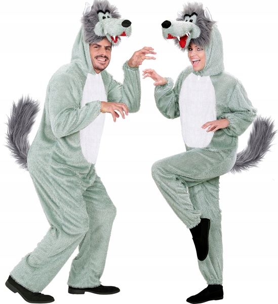 Kostým Vlk Plyšový Šedý M