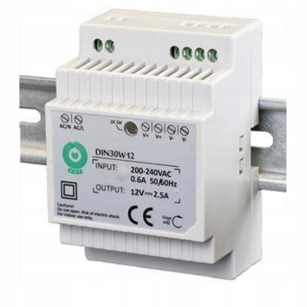 ZASILACZ DIN EURA DIN30W12 12V 2,5A DC 30W