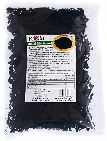 

Glony Wakame 100g Suszone Wodorosty