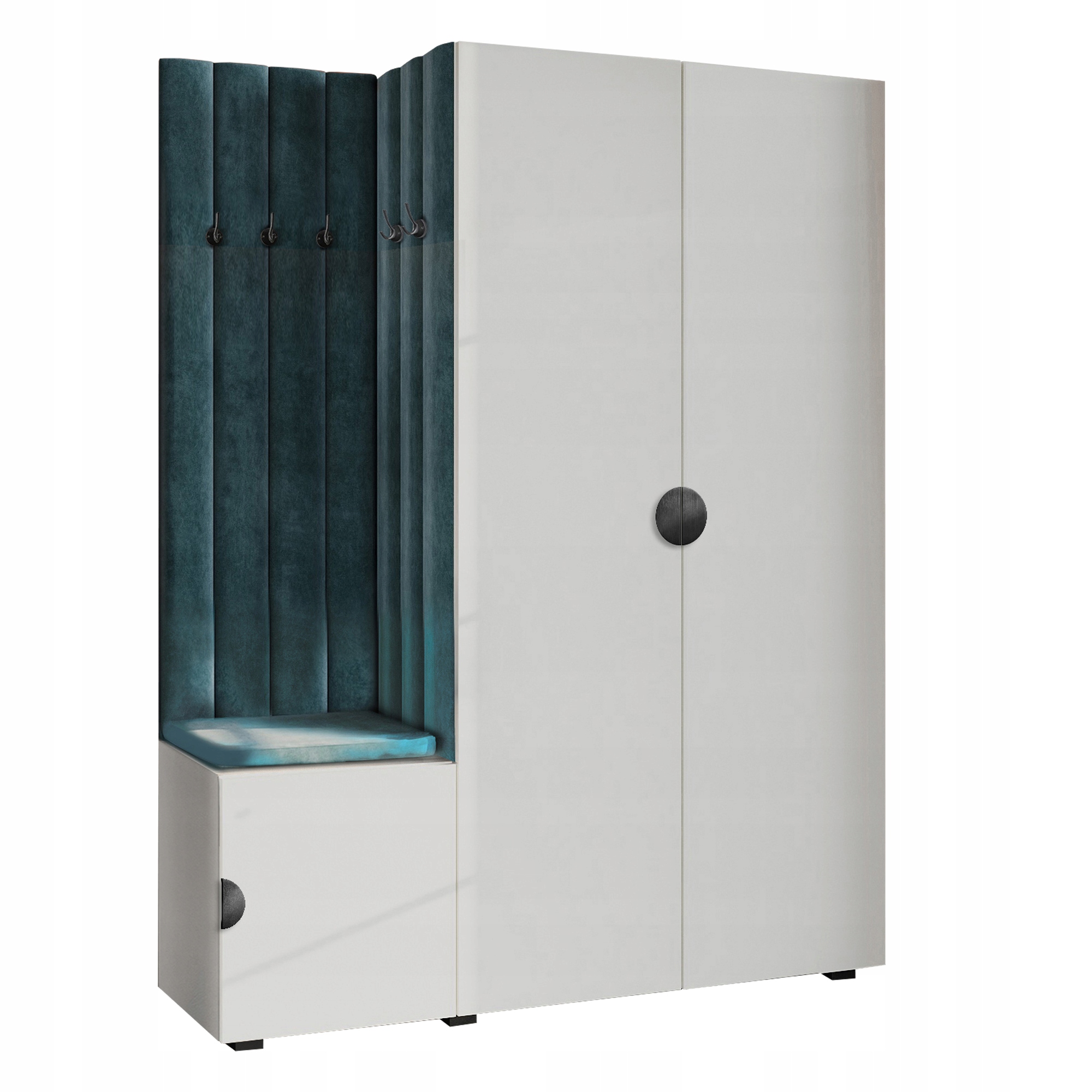 Šatní Skříň Do Předsíně Se Sedákem Bílá Černá Moon 75