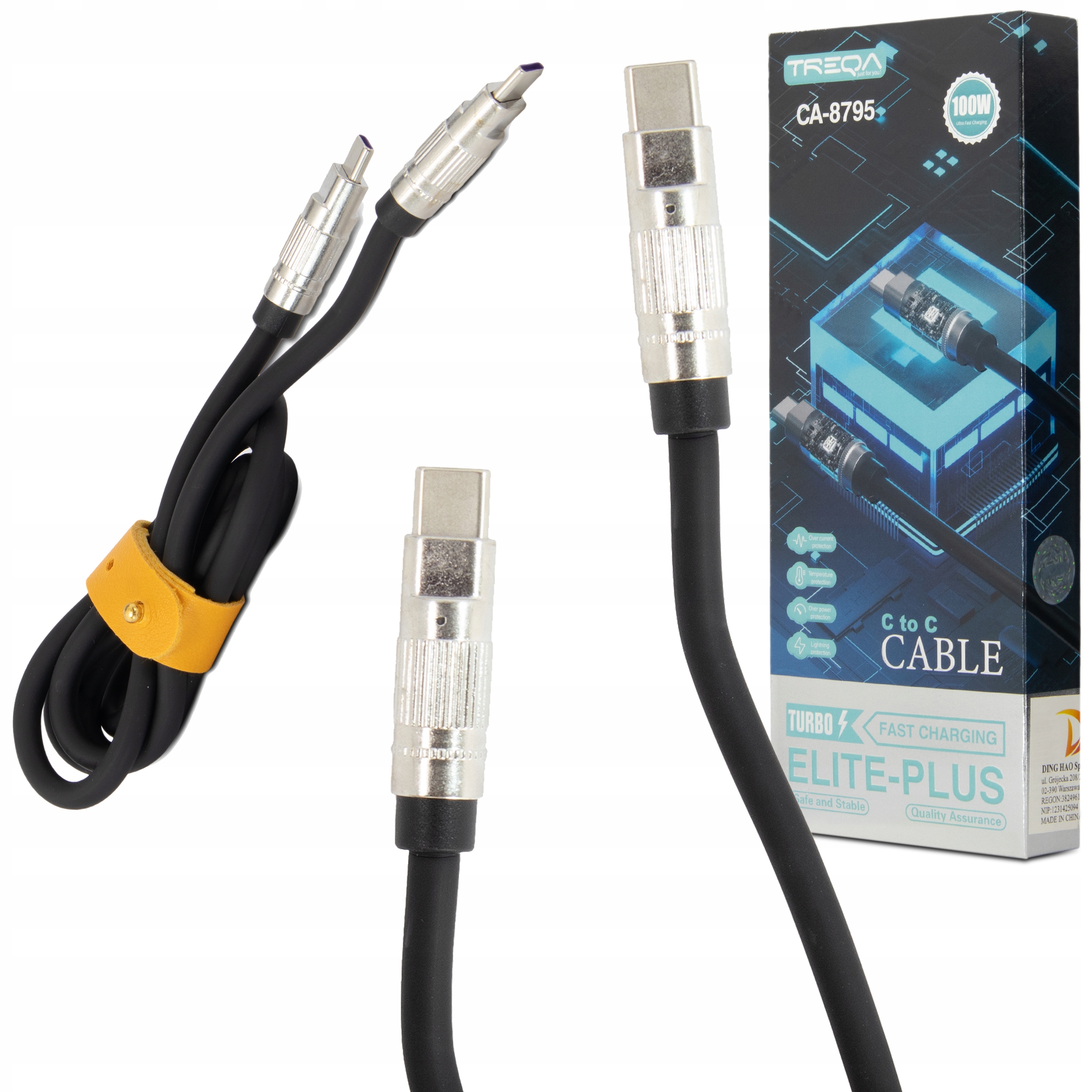 SZYBKI kabel USB C do XIAOMI SAMSUNG HUAWEI 1m ANDROID DO SMARTFONA METROWY