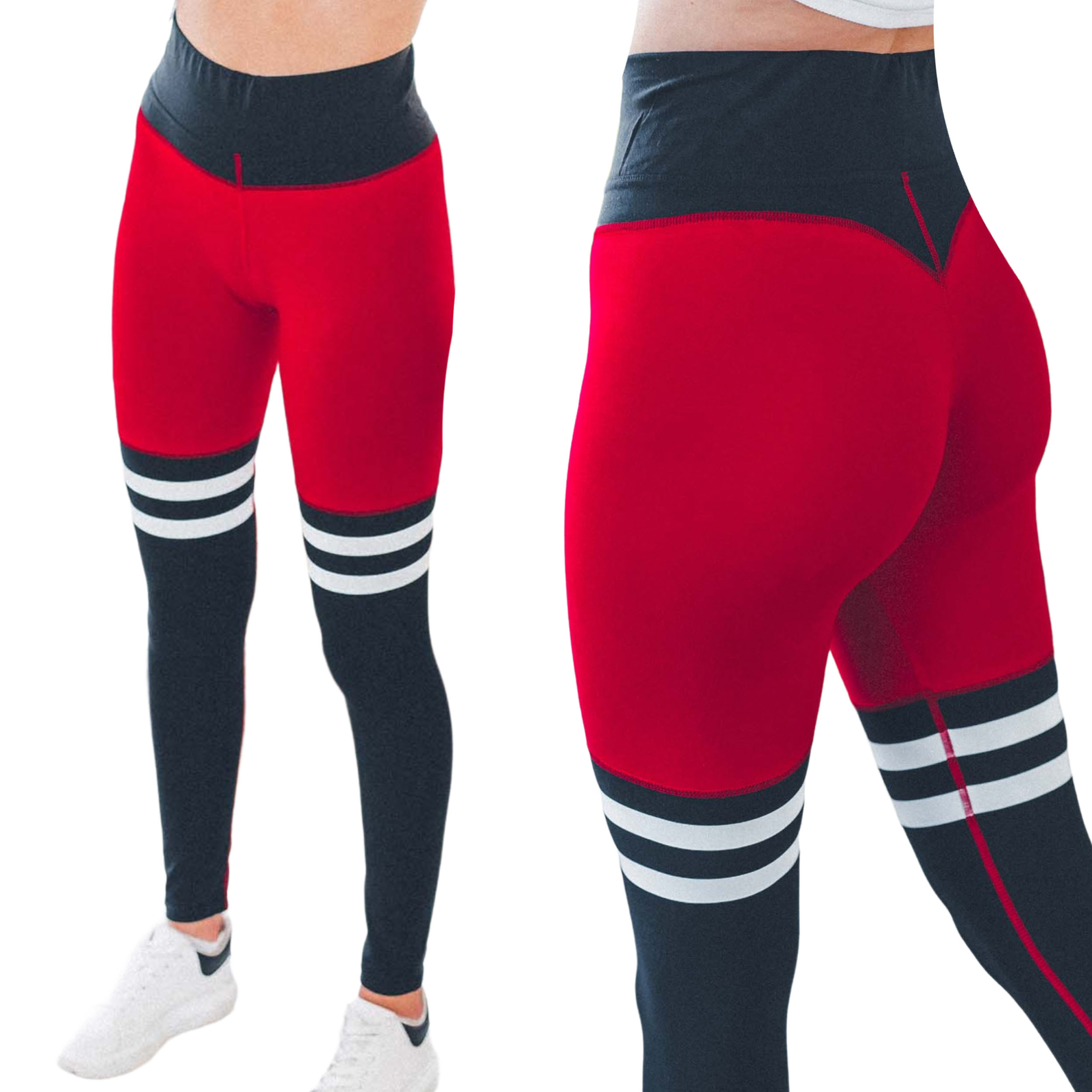 

Damskie legginsy push up czerwone getry stan M/L