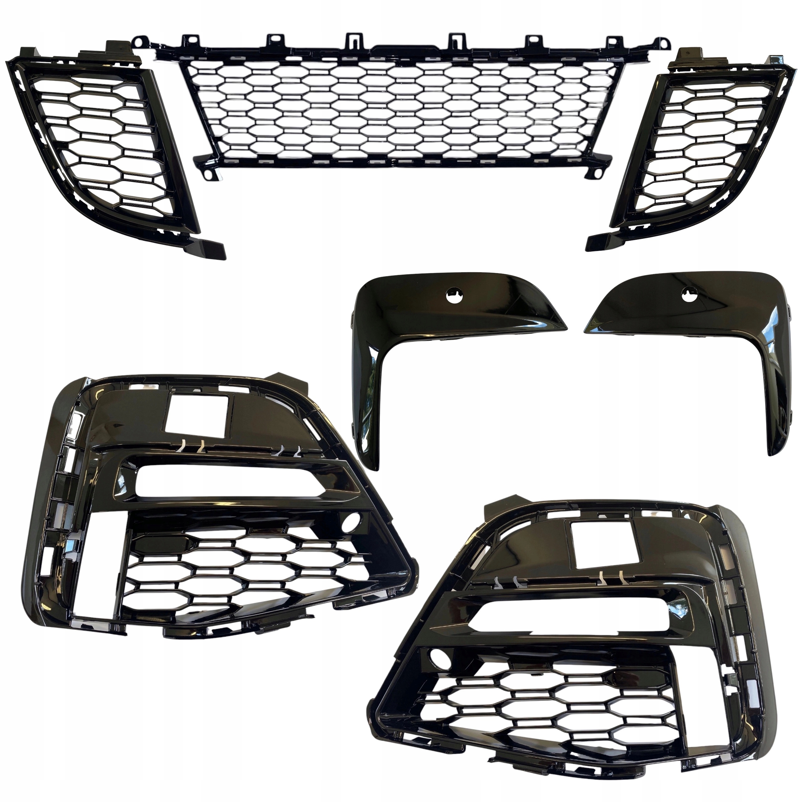 Set mřížek atrapa mřížka nárazníku středová lišta Bmw 3 G20 G21 černá M