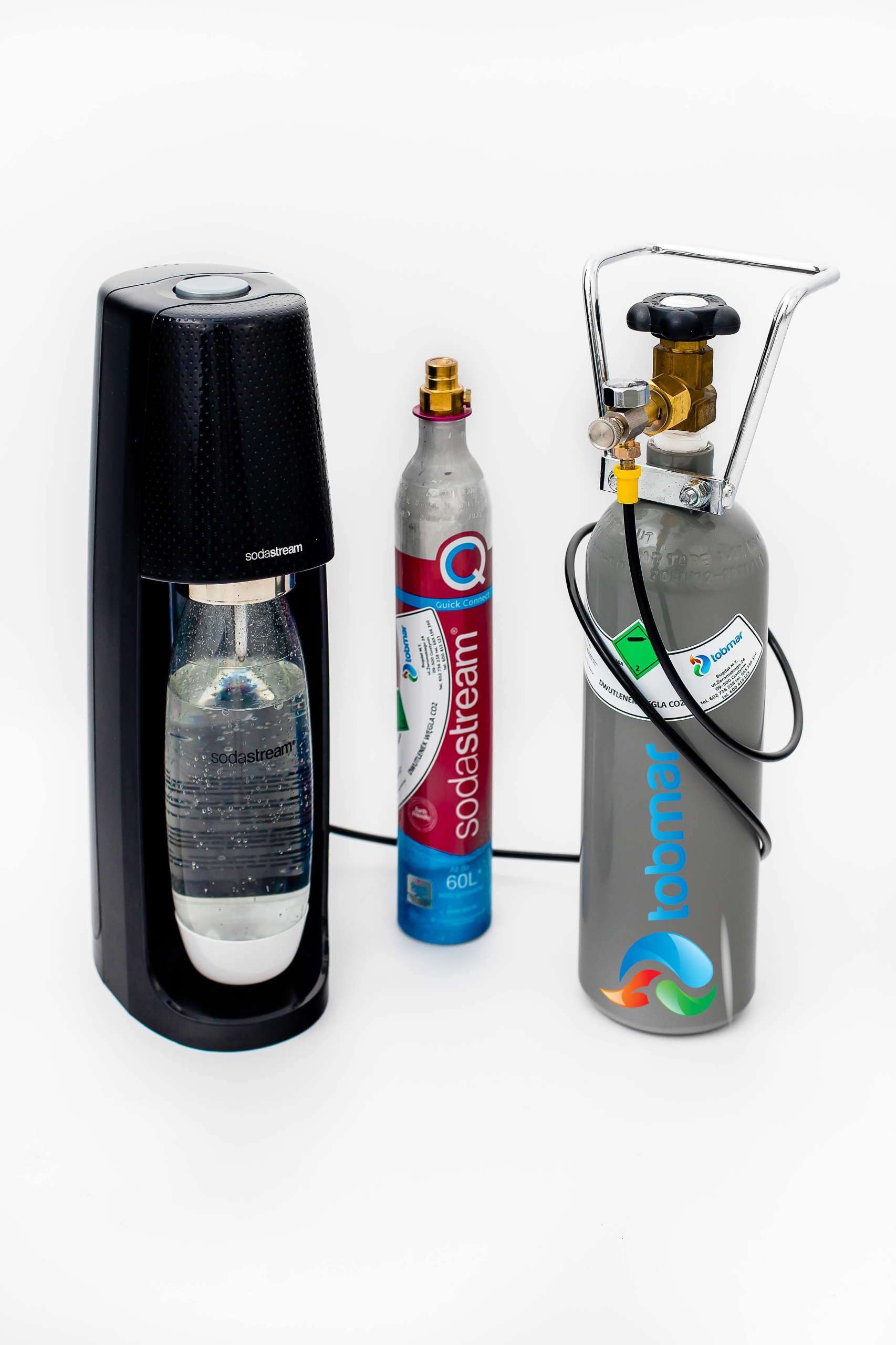 Zestaw Butla 1,5kg CO2 Adapter Przewód Wąż Soda