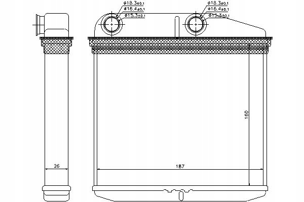 Nissens Ohřívač (160X185X27) Abarth Grande Pun Asistent řidiče #28