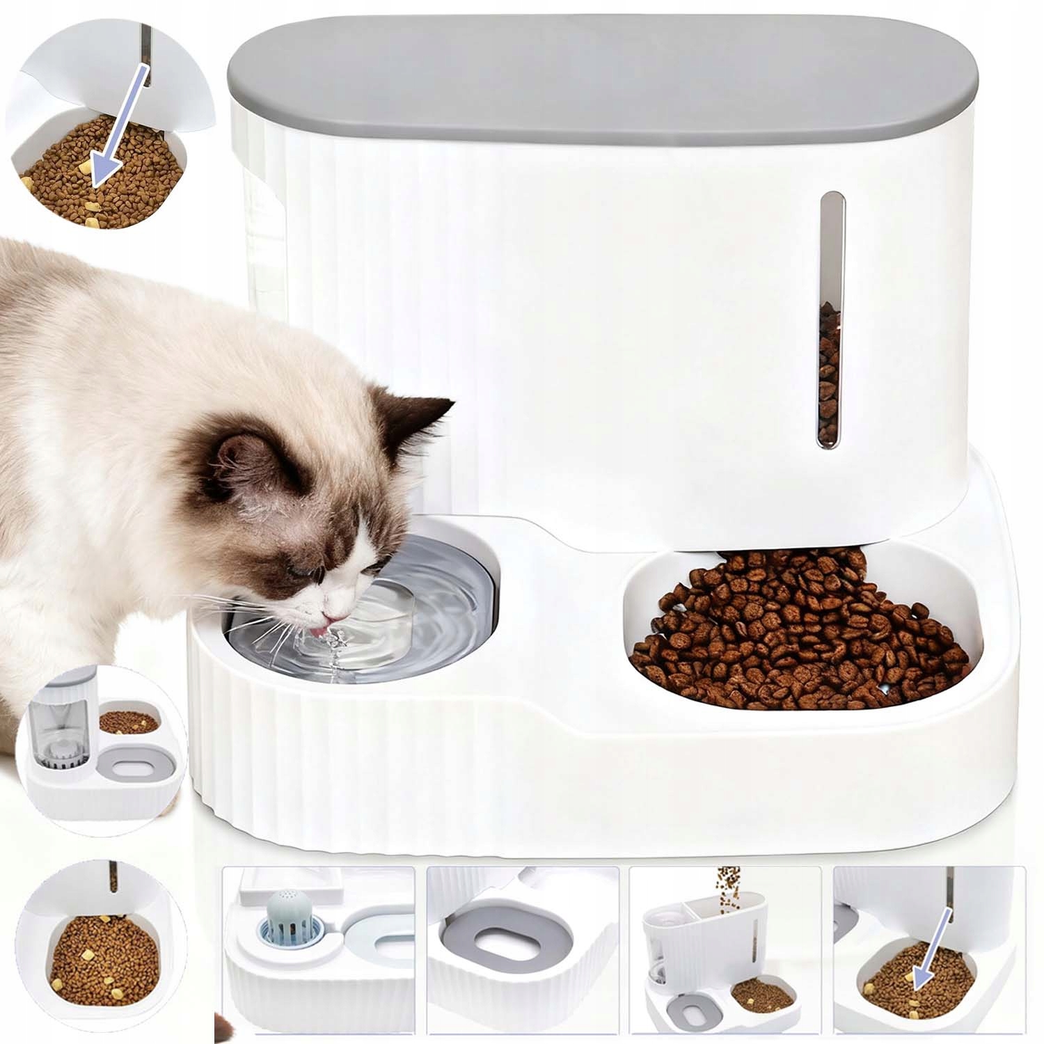 Automatický Podavač Krmiva Pro Kočky Psa Králíka Kočky Dávkovač Krmiva Miska