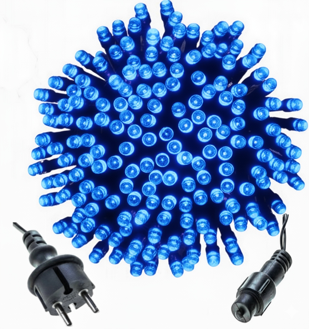 Vánoční Osvětlení Na Stromeček 500 Led Stálé světlo 38 m Modrá IP44 Venkovní