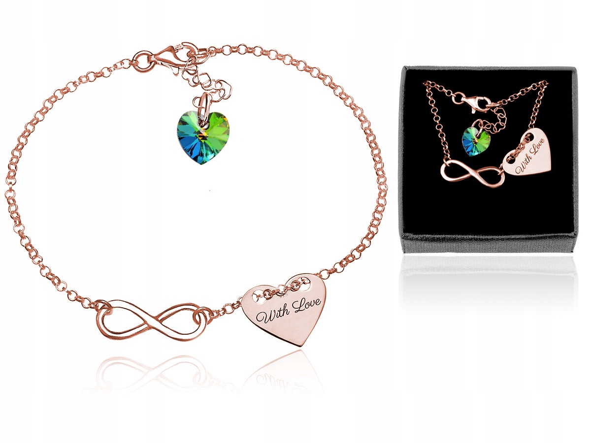 

Bransoletka Serce Infinity Z Kr. Swarovski Grawer