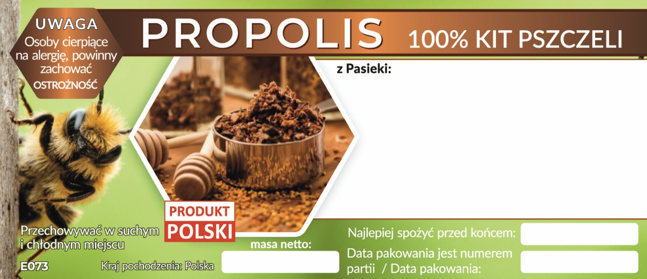 

Etykiety na propolis 100 % kit pszczeli 100szt