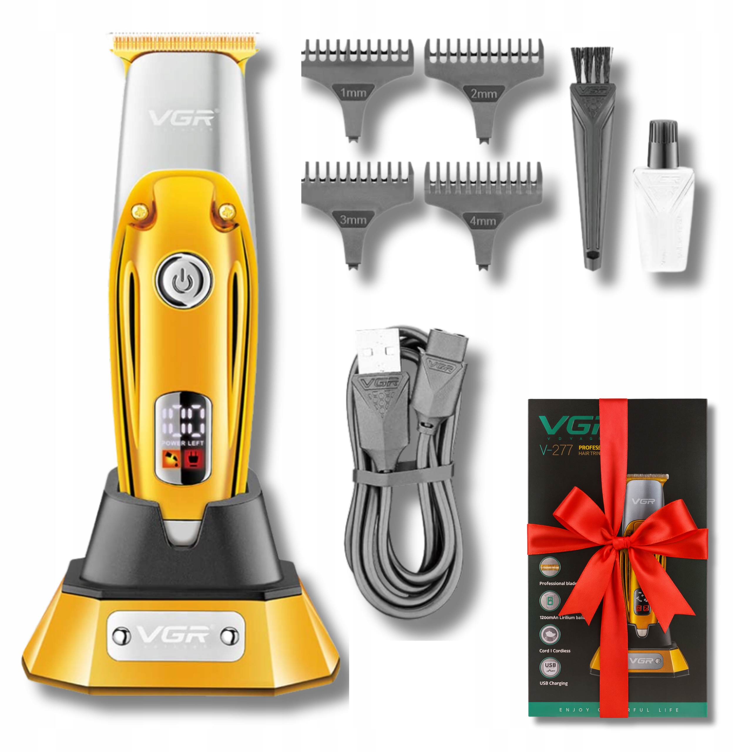 Profesionální Holicí Strojek na stříhání vlasů pro muže, silný Led Dárek