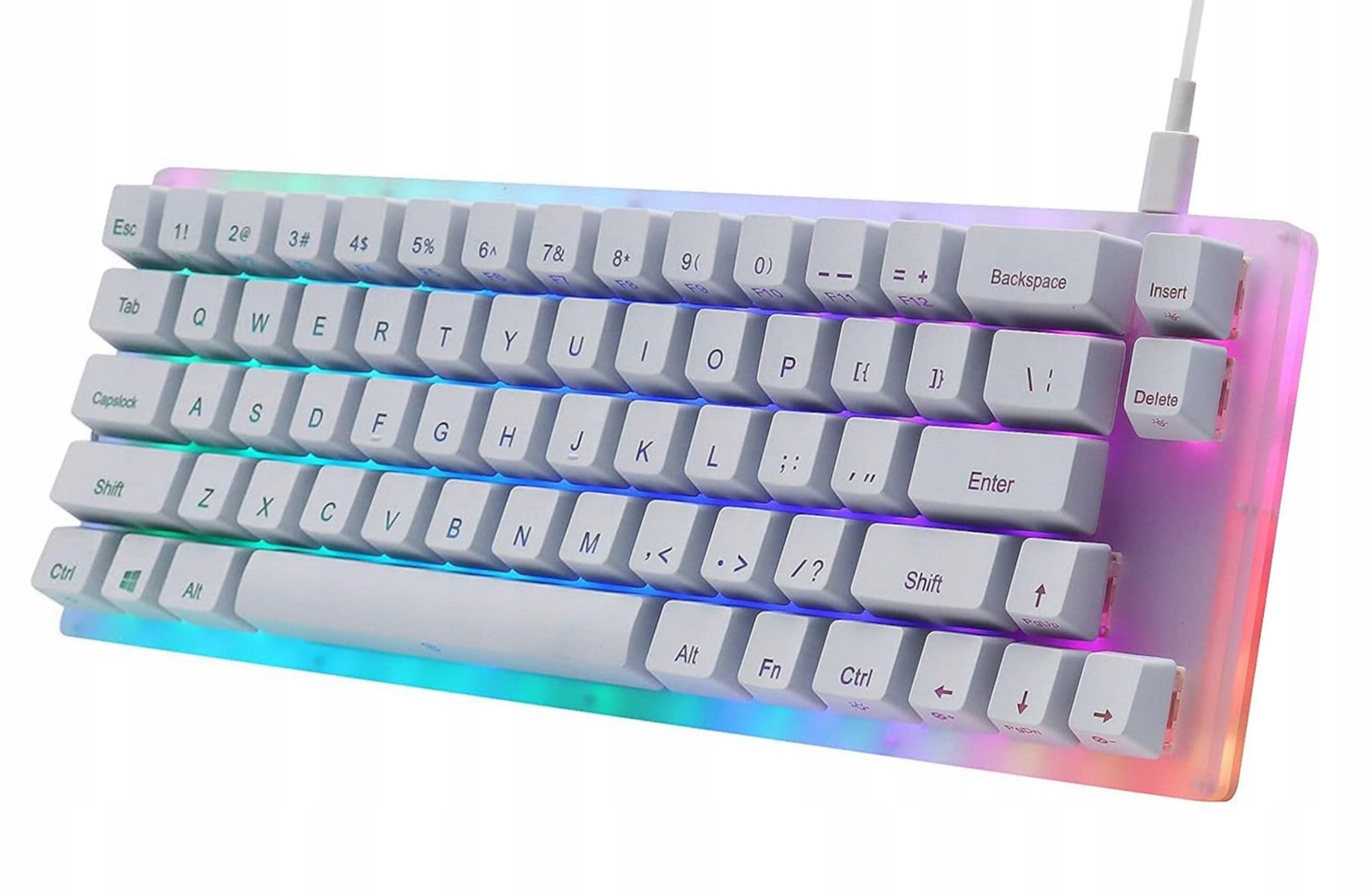 Mechanická Klávesnica Womier K66 Rgb Herná Biela