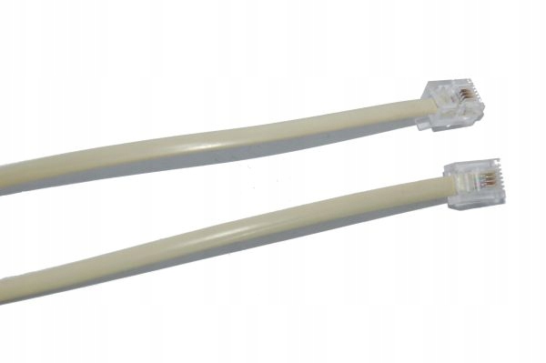 Kabel telefoniczny modularny RJ14(6p4c) wtyk/wtyk siwy, 10m