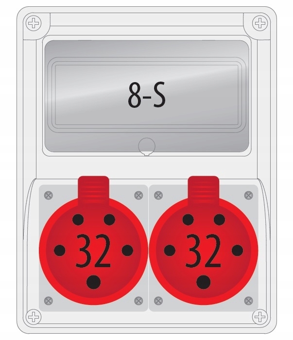 Rozvádzač R-box 240-8 2x32A/5p 8S B.1806