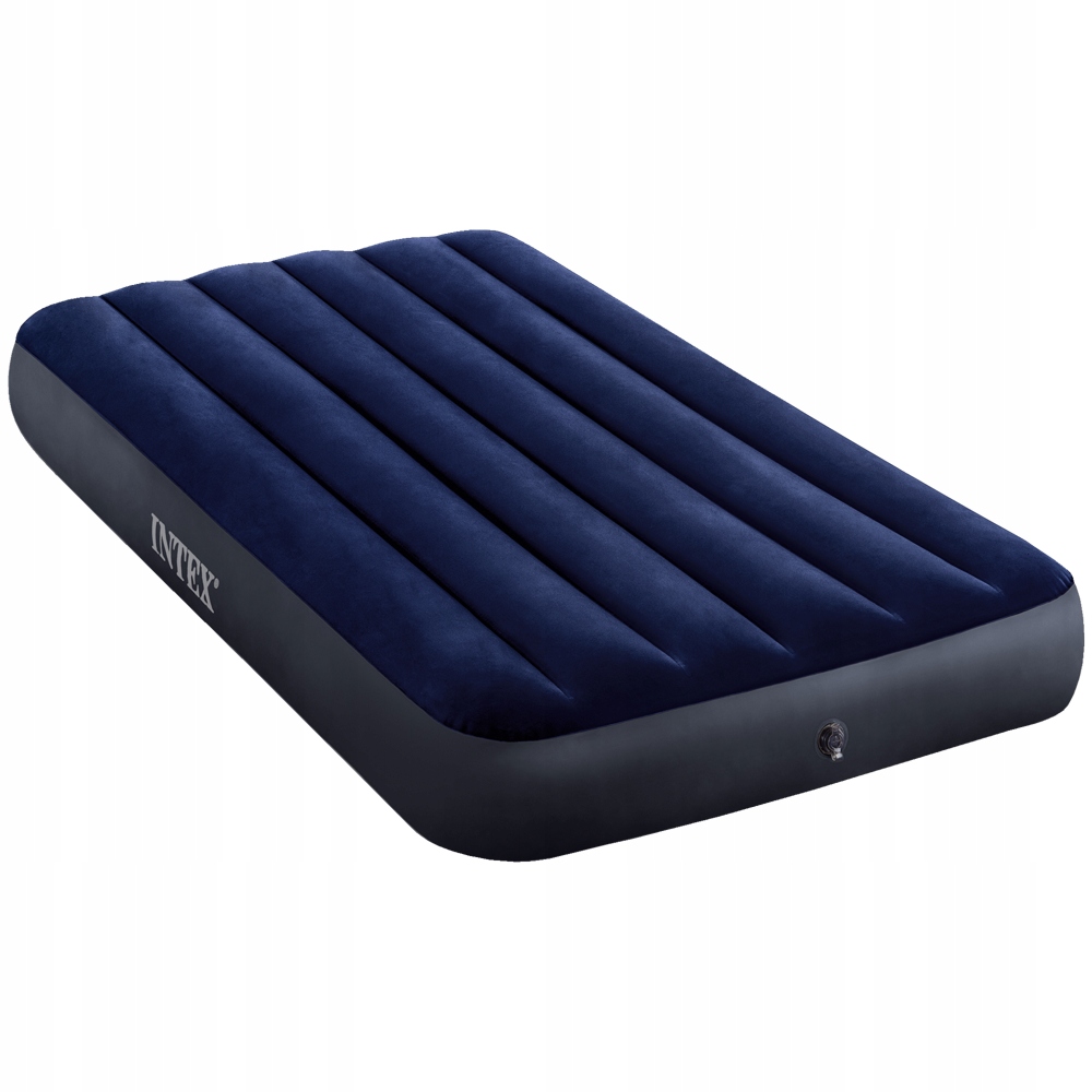 Intex Materac dmuchany jednoosobowy granatowy welurowy 99 x 191 x 25 cm