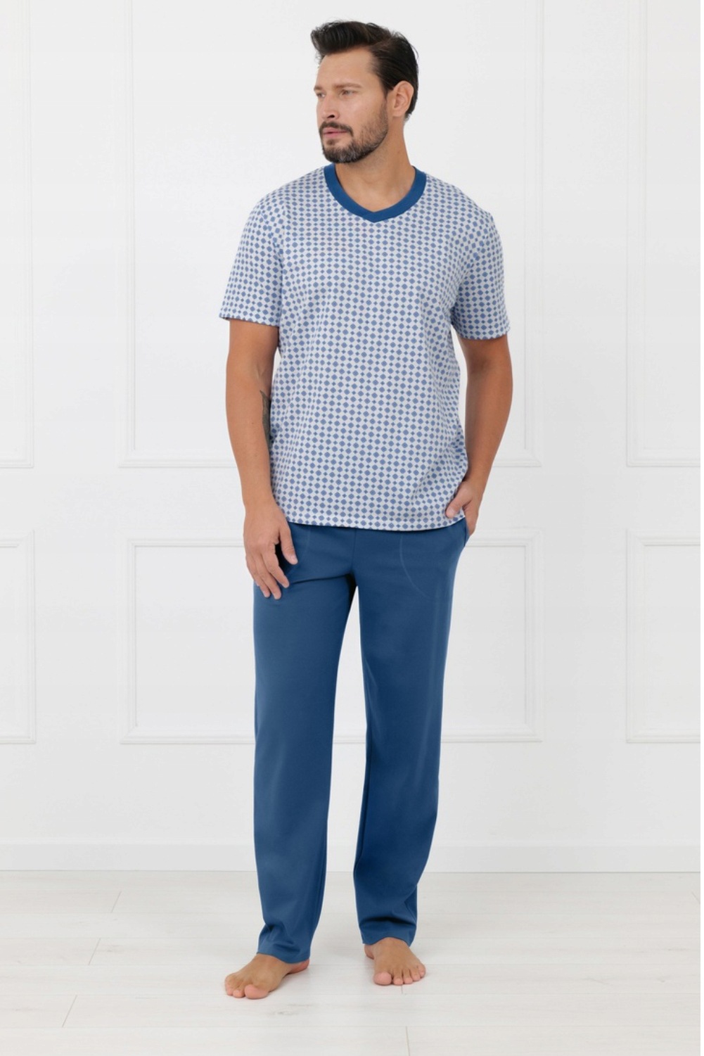 Pánské pyžamo Krátký rukáv/Dlouhé kalhoty Nigier Italian Fashion M